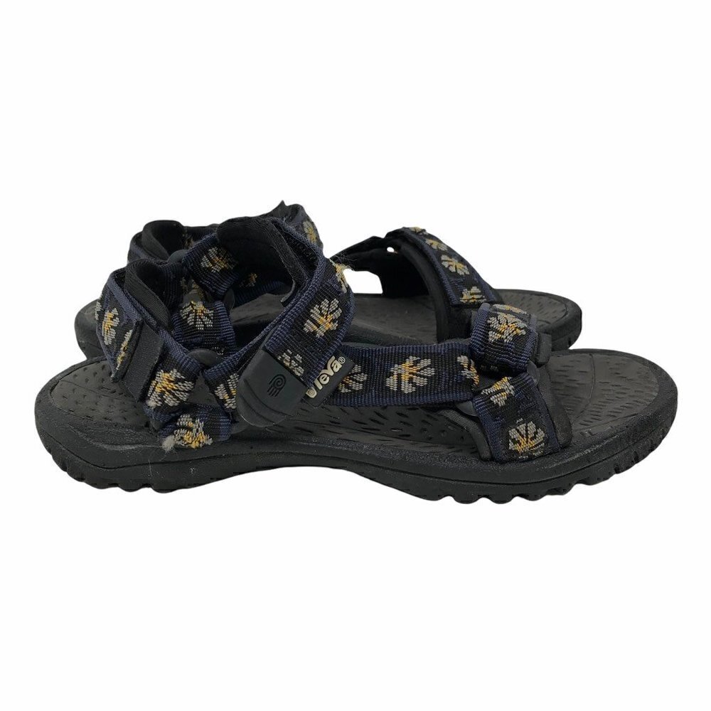 Teva Womens Pretty Rugged Sport Sandals Blue Floral Adjustable Strap Buckle 5